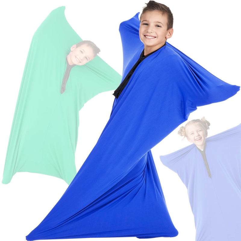OUTREE OUTREE Sensory Body Sock for Kids Full Body Sock Provides Deep Pressure Input Relaxing Sensory Toys for Autistic Children with A Carrying Bag Medium 4727 Blue