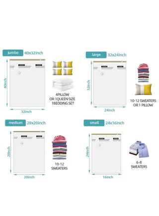 Vacuum Storage Bags 8 Pieces (3 x Jumbo, 2 x Large, 3 x Medium) for Comforters Blankets Clothes Pillows Travel Space Saver Seal Bag Hand Pump Included - view 2