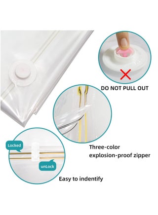 Vacuum Storage Bags 8 Pieces (3 x Jumbo, 2 x Large, 3 x Medium) for Comforters Blankets Clothes Pillows Travel Space Saver Seal Bag Hand Pump Included - view 4
