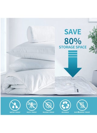 Vacuum Storage Bags 8 Pieces (3 x Jumbo, 2 x Large, 3 x Medium) for Comforters Blankets Clothes Pillows Travel Space Saver Seal Bag Hand Pump Included - view 3
