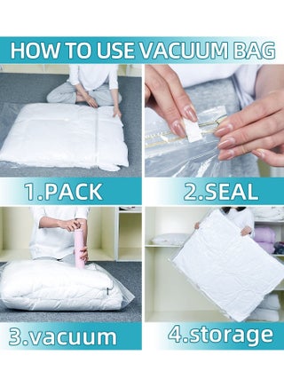 Vacuum Storage Bags 8 Pieces (3 x Jumbo, 2 x Large, 3 x Medium) for Comforters Blankets Clothes Pillows Travel Space Saver Seal Bag Hand Pump Included - view 5