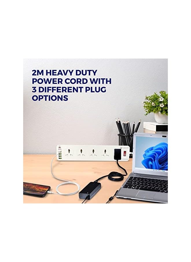 CAROSKI CAROSKI- Extension Cord with 10 Sockets & 6 USB Ports - Heavy Duty Triangular Shape Power Extension With 1 Year Warrenty, 4 USB-A Ports, 2 Charging Cables, Power Strip with 2m extension Cable,  - Image 5