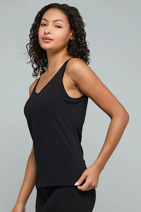أر أند بي Solid Tank Top with Moulded Cup