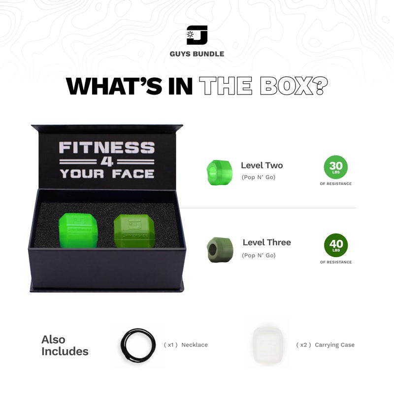 Jawzrsize Jaw Exerciser for Men - Pop N Go Guys Pack Intermediate Neon and Advanced Green Jaw Trainer, Jaw Clenching Relief, Double Chin Reducer, Jawline Shaper and Neck Exerciser - Image 4