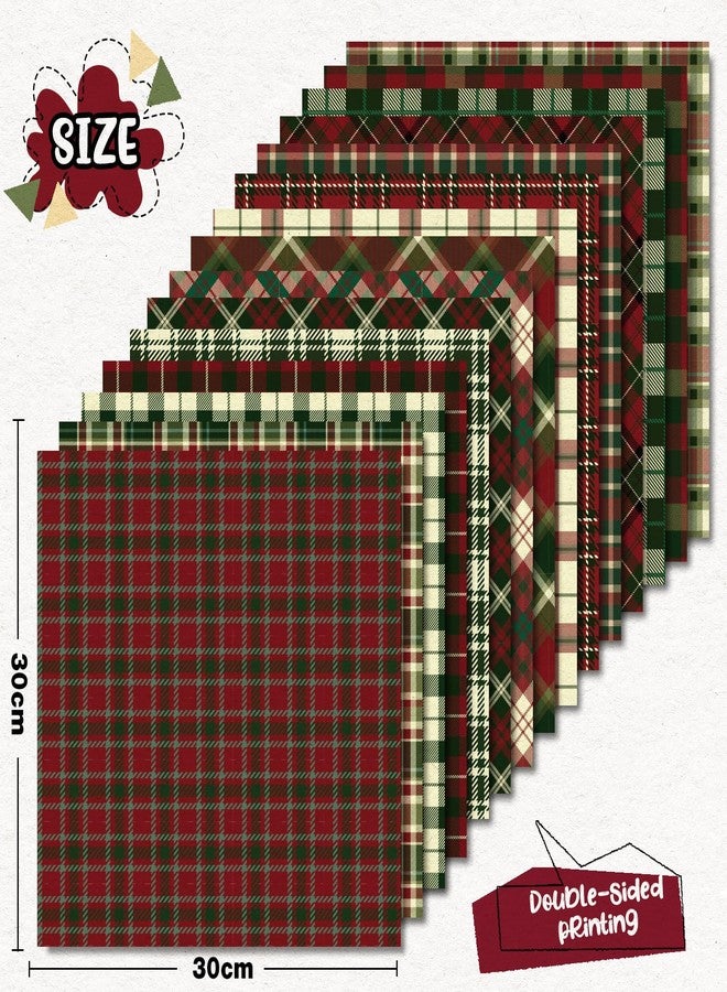 Whaline ورق زينة عيد الميلاد بنمط واهلين 30 قطعة، ورق كرافت مزخرف مزدوج الوجه لصنع بطاقات يدوية وزينة ألبومات الصور، 11.8 × 11.8 بوصة - Image 2