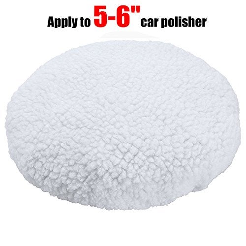 AIVS Wool Buffing Polishing Pads Bonnets Waxer Pads Sanding On Car Buffer Bonnets Polisher,5 Pieces (5"-6") - Image 2