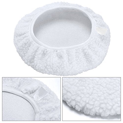 AIVS Wool Buffing Polishing Pads Bonnets Waxer Pads Sanding On Car Buffer Bonnets Polisher,5 Pieces (5"-6") - Image 4