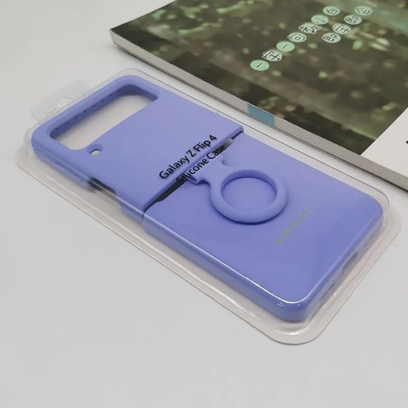 Valente Premium Silicone Case Cover with Ring for Galaxy Z Flip 4 (Purple) - Image 3