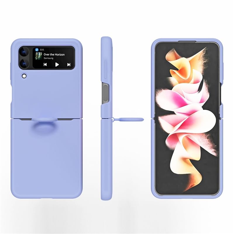 Valente Premium Silicone Case Cover with Ring for Galaxy Z Flip 4 (Purple) - Image 2