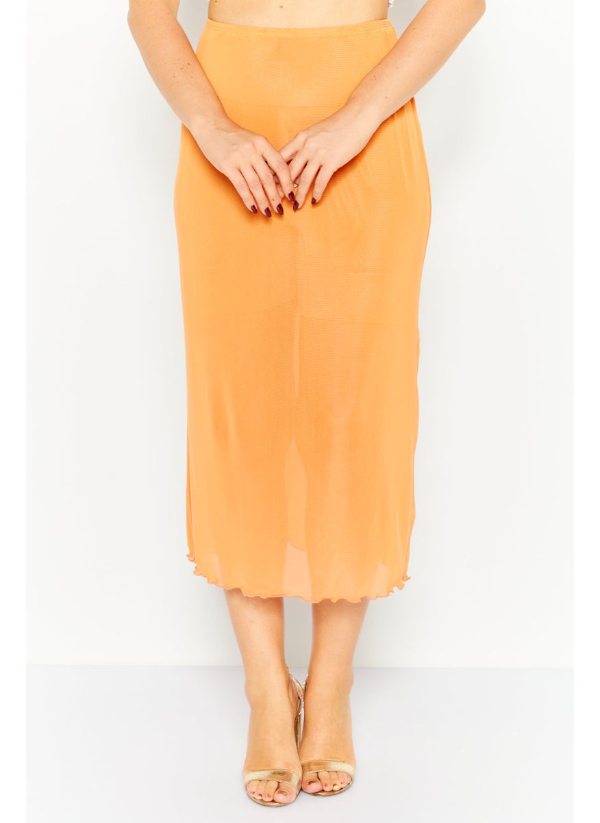 Women Plain Basic Midi Skirt, Orange - pzsku/Z216B6A438DD0D4ABBB07Z/45/_/1727187872/a1986cdc-0e80-451d-a0d4-8d4529fa9365