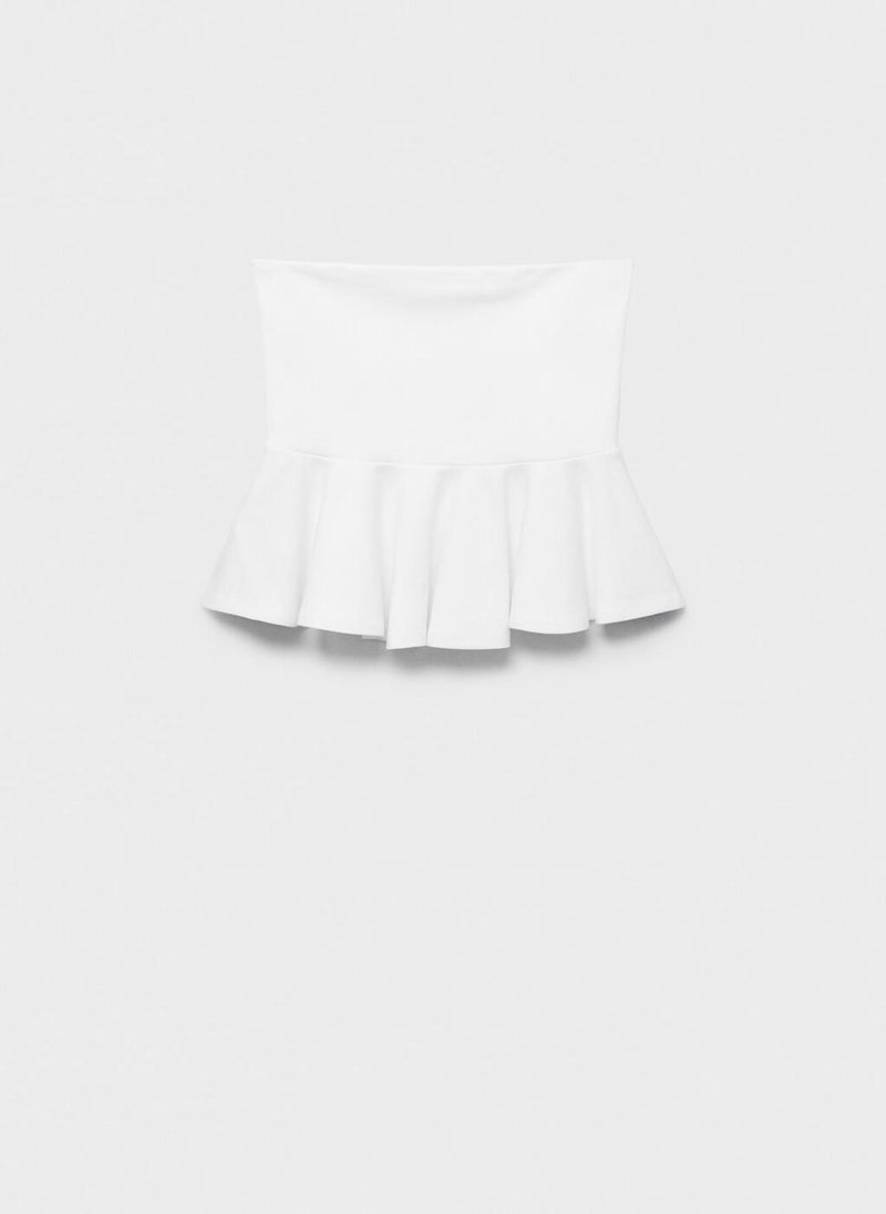 Strapless Peplum Top
