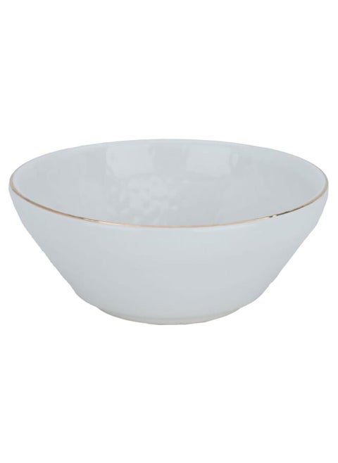 White porcelain soup bowl with gold font, 10 cm
