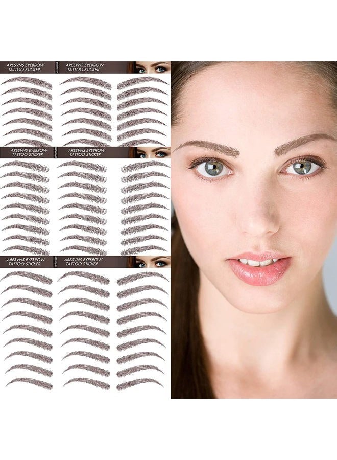 Aresvns Eyebrows Tattoo 99 Pairs! Reddish Brown 4D Tattoos, Eyebrow Transfers Stickers in Arch Style for Women - Image 1
