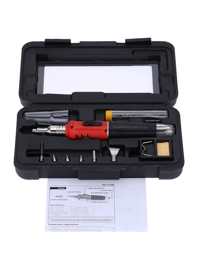 NIBEMINENT Professional Butane Gas Soldering Iron Set Black/Red - Image 1