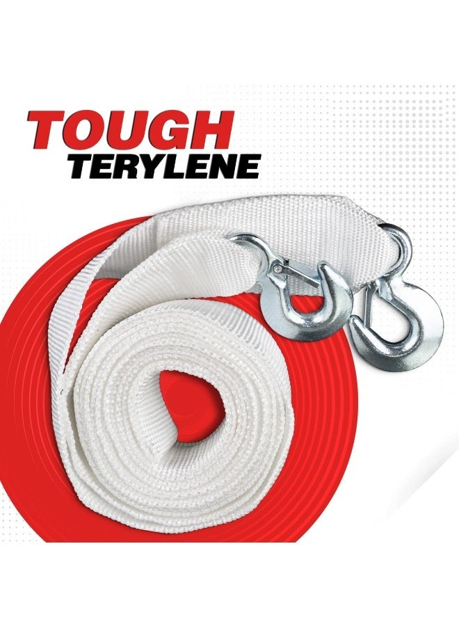 Heavy Duty Tow Rope 5 Meter 5000kg Capacity Nylon Towing Strap with Dual Metal Hooks Car Recovery Rope Emergency Pull Strap for SUV Jeep Truck Off Road Use - Image 4