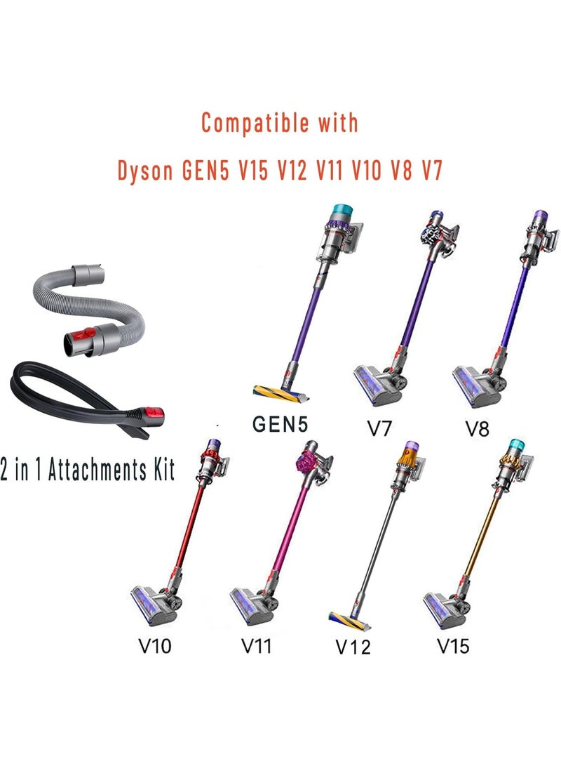 23'' Flexible Crevice Tool & Extension Hose Attachments for Dyson GEN5 G5 V15 V11 V10 V8 V7 Cordless Vacuum, Perfect Cleaning Replacement Accessories Bundle for Dryer Vent, Car Detailing, Corners,Gaps - Image 3