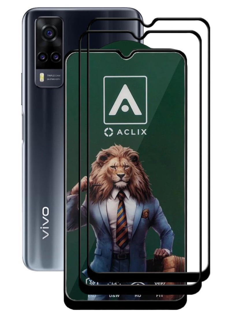 ACLIX 2 Pieces Antistatic ESD Dustproof Premium Quality High Definition Tempered Glass Screen Protector Designed For vivo Y51 (2020) - Image 1