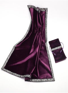 BLESSUME Altar Tarot Table Cloth Divination Wicca Velvet Cloth with Tarot Pouch 24.4 * 24.4 inch Purple