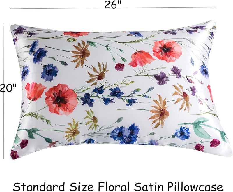 URLINENS غطاء وسادة من الساتان للشعر والبشرة، ناعم وبارد مشابه لأغطية ال��سائد الحريرية عبوة من 2 مع إغلاق مغلف مقاس قياسي، هدايا للنساء (20×26 بوصة، زهري) - Image 3