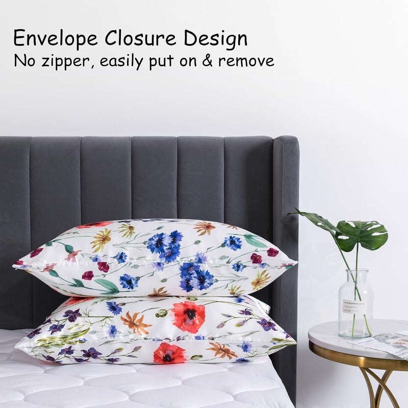 URLINENS غطاء وسادة من الساتان للشعر والبشرة، ناعم وبارد مشابه لأغطية ال��سائد الحريرية عبوة من 2 مع إغلاق مغلف مقاس قياسي، هدايا للنساء (20×26 بوصة، زهري) - Image 5