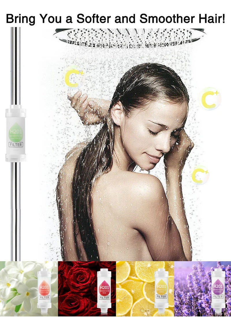 H201 Shower Head Filter - Vitamin C Shower Infuser , Hard Water Softener, Chlorine & Fluoride Shower Filter, Water Purifying Filtered Shower Head with Beads, Helps Dry Skin & Hair Loss (Pine Forest)  - Image 5