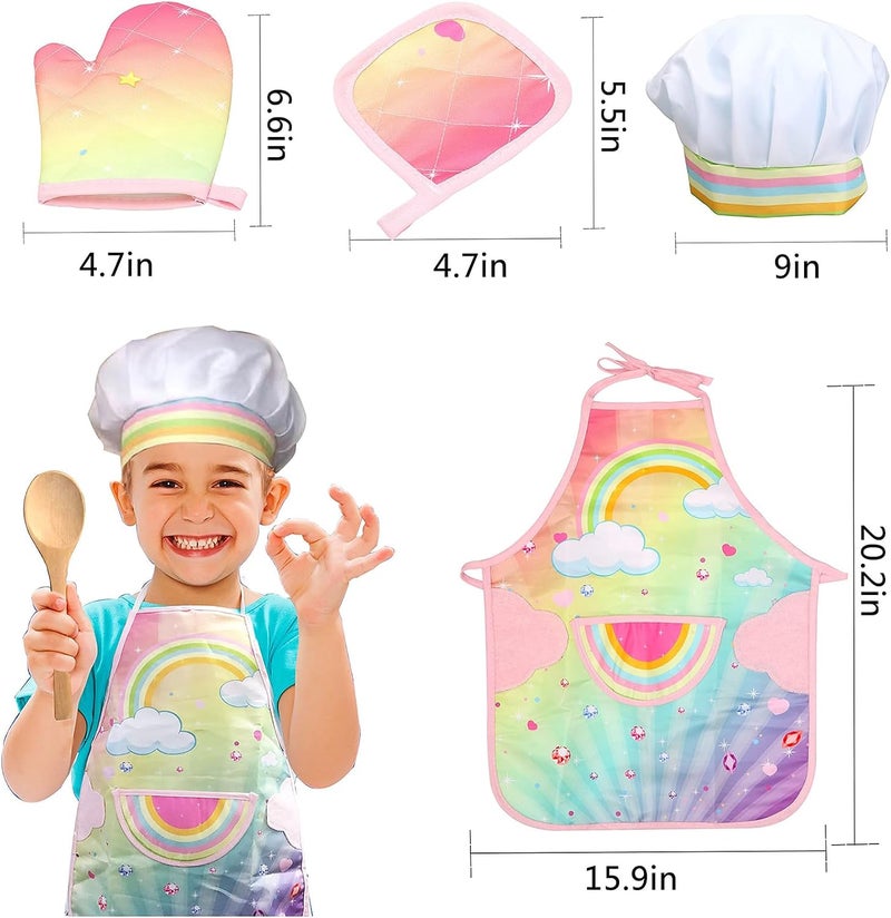 joyzzz Cooking and Baking Set for Kids, 26PCS Toddler Chef Hat Apron Dress Up with Apron, Chef Hat, Mitt, Cookie Cutters and Utensil, Baking Kit for Boys and Girls Toddler Ages 3+ - Image 2