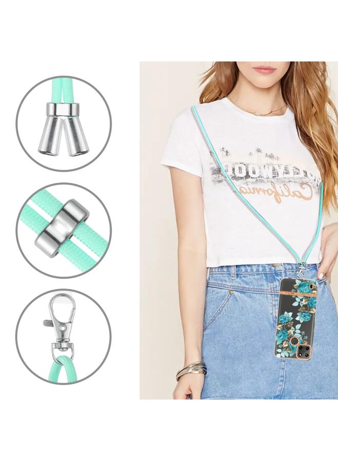 S-TOP Case For OPPO Realme C21Y Flowers Series TPU Phone Case with Lanyard - Image 4