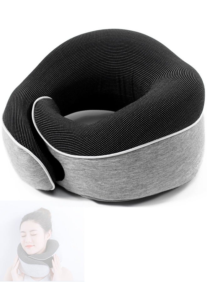 VUCATIN Neck Pillow Memory Foam Travel Neck Pillow with Washable Cover Portable Travel Neck Pillow for Traveling Car Home Office Pain Relief Sleeping Neck Pillows (U-shaped Pillow Grey) - Image 1