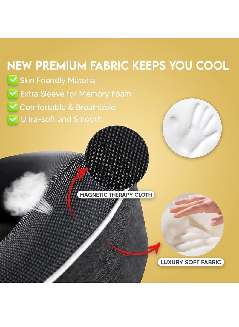 VUCATIN Neck Pillow Memory Foam Travel Neck Pillow with Washable Cover Portable Travel Neck Pillow for Traveling Car Home Office Pain Relief Sleeping Neck Pillows (U-shaped Pillow Grey) - Image 2