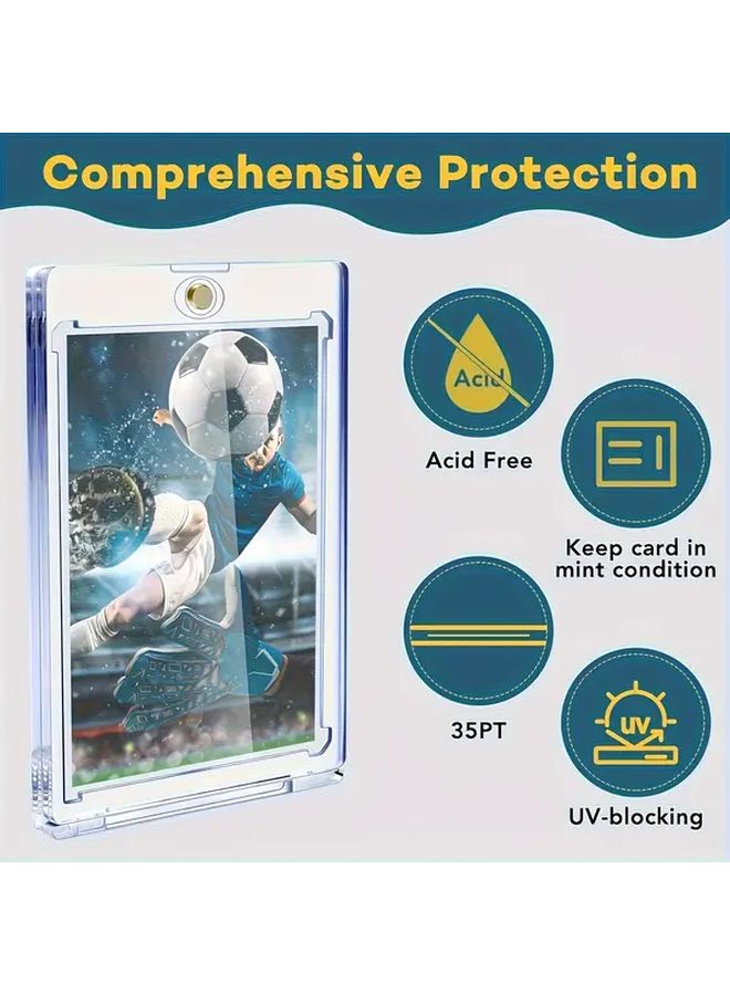 2 Pcs Magnetic Card Holder 35Pt One Card Slot UV Protection Hard Plastic Case for Trading Cards Baseball Cards Sports Card Display Box - Image 5