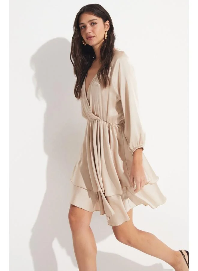 JUNE Tiered Chiffon Dress