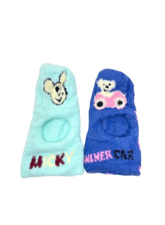 ZOVUTA Titox Designer Kids Soft Fur Baby Moneky Cap- Protection for Winters- Extremely Soft Material- for Baby Boys and Girls (Multicolor) - Image 1