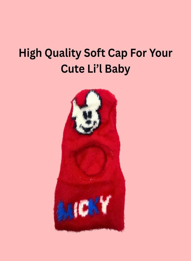 ZOVUTA Titox Designer Kids Soft Fur Baby Moneky Cap- Protection for Winters- Extremely Soft Material- for Baby Boys and Girls (Multicolor) - Image 2