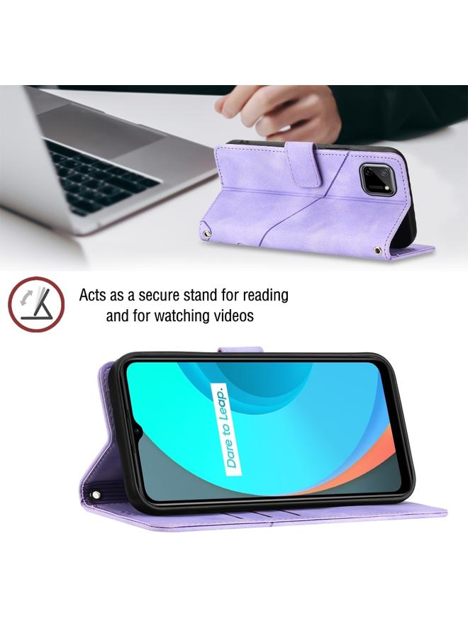 S-TOP Case For Realme C11 Skin-feel Embossed Leather Phone Case - Image 4