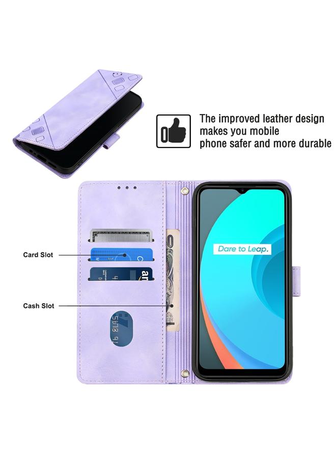 S-TOP Case For Realme C11 Skin-feel Embossed Leather Phone Case - Image 5