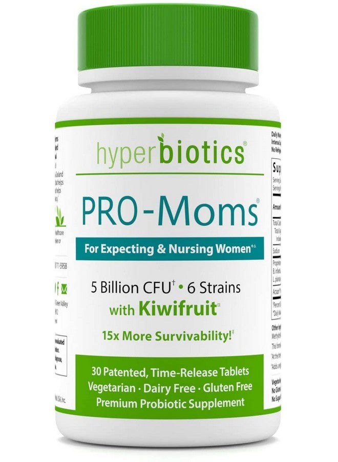 Hyperbiotics Pro Moms ; Probiotics For Women Pregnancy ; Prenatal Nursing Postnatal ; Folate Immune & Digestive Support ; Time Released Tablets ; 1 Per Day ; Vegan ; No Dairy And Gluten Free ; 30 Count - Image 2