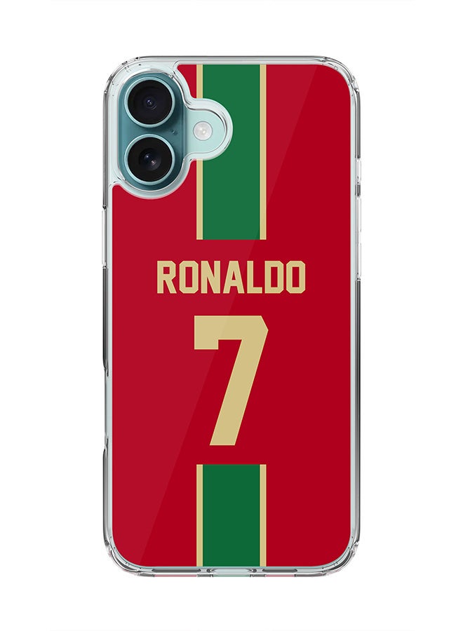 Stylizedd For iPhone 16 Plus Case [Compatible with MagSafe] Slim Magnetic cover Clear Phone Case - Football Team - Portugal, Ronaldo - Image 1