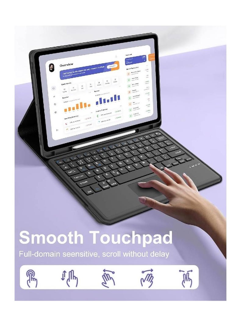 ZOOMEE Trackpad Keyboard for Samsung Galaxy Tab S10 FE Plus 2025 13.1 inch, Case for Samsung Galaxy Tab S10 FE Plus/S10 FE+, Magnetic Detachable Bluetooth Touchpad Keyboard Cover, Black - Image 3