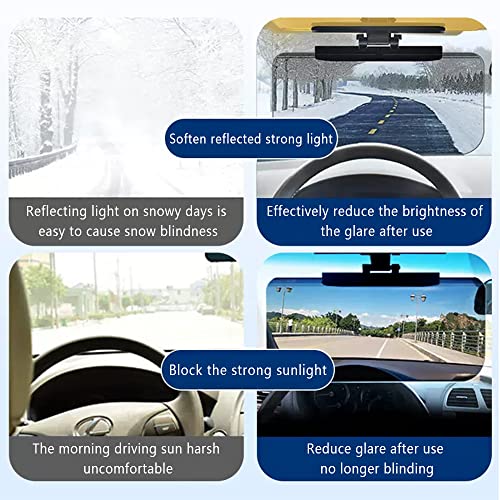 Aokdom 2Pcs HD Visor Sunshade Extender for Car,72.5% Strong-Light Blocking Rate - Anti-Glare Car Visor Protect from Sun Glare, Snow Blindness and UV Rays (2Pcs) - Image 4