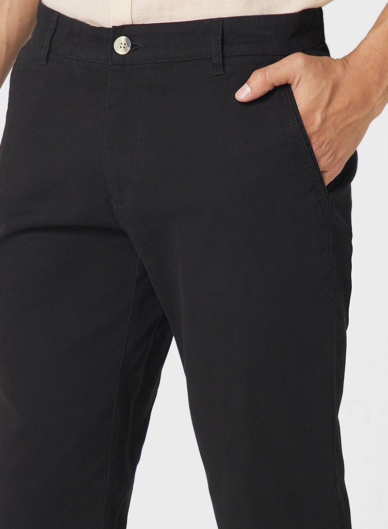Thomas Scott Men Black Solid Joggers Trousers  - Image 4