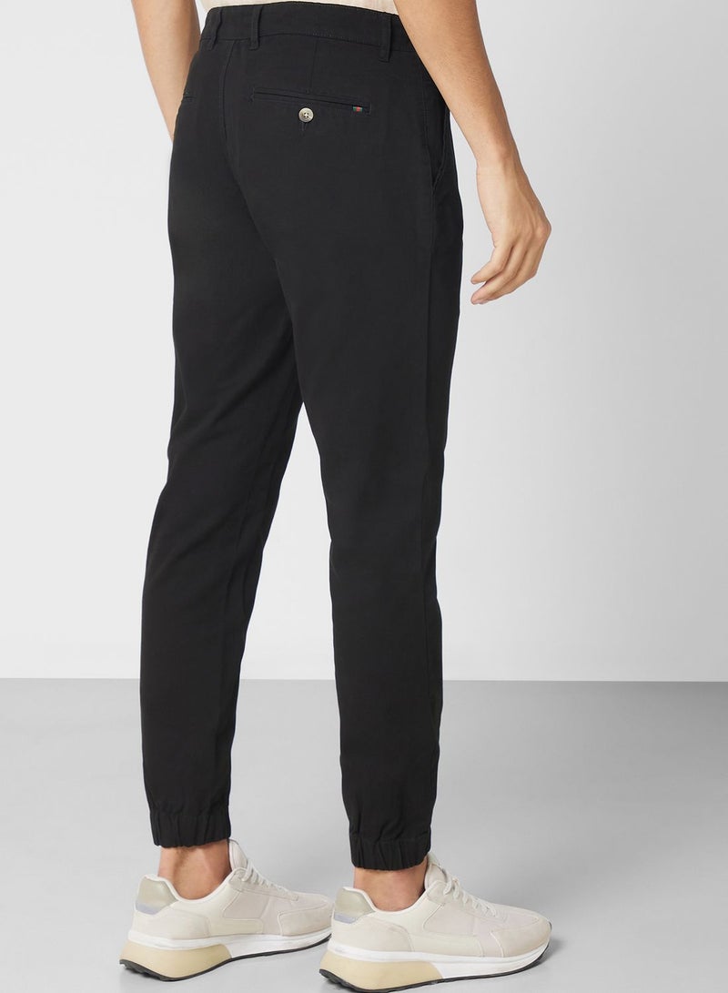 Thomas Scott Men Black Solid Joggers Trousers  - Image 3