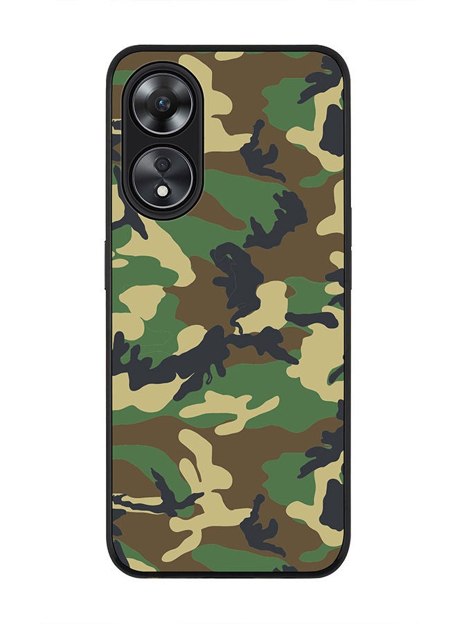 Stylizedd Rugged Black edge case for Oppo A78 5G / Oppo A58 5G Slim fit Soft Case Flexible Rubber Edges Anti Drop TPU Gel Thin Cover -  Jungle Camo - Image 1