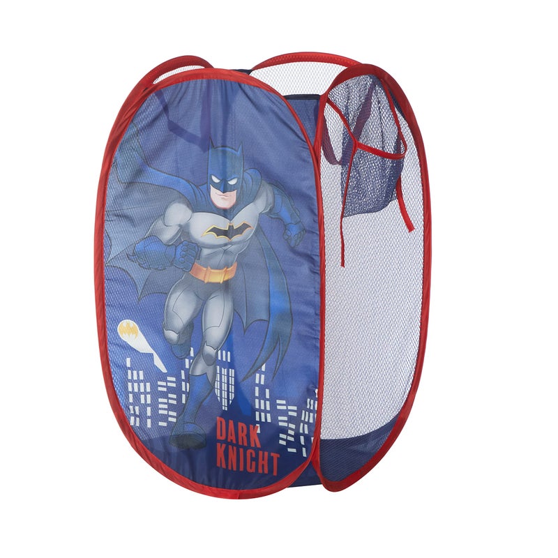 Idea Nuova Batman Pop-Up Hamper with Durable Carry Handles, Kids Laundry & Room Storage Organizer, 21â€H x 13.5â€W x 13.5â€L, Blue - Image 1