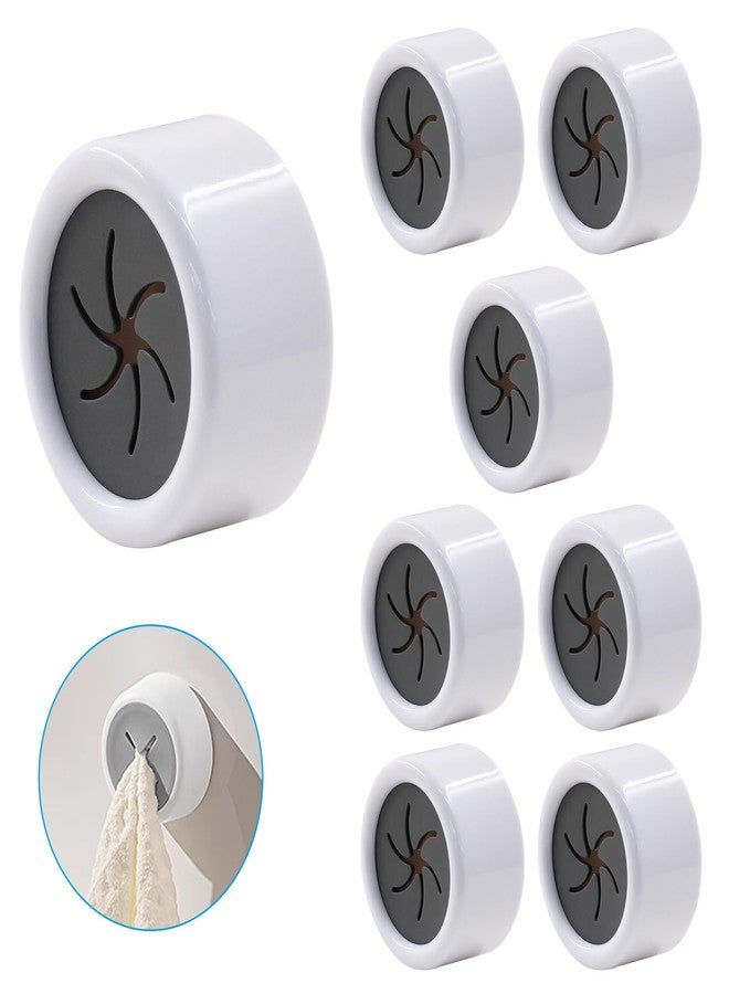 Coufce 8 Pieces Cabinet Door Towel Holder Adhesive Round Wall Mount Towel Holder for Bathroom, Shower, Cabinet, Garage, Kitchen and Home - Image 1