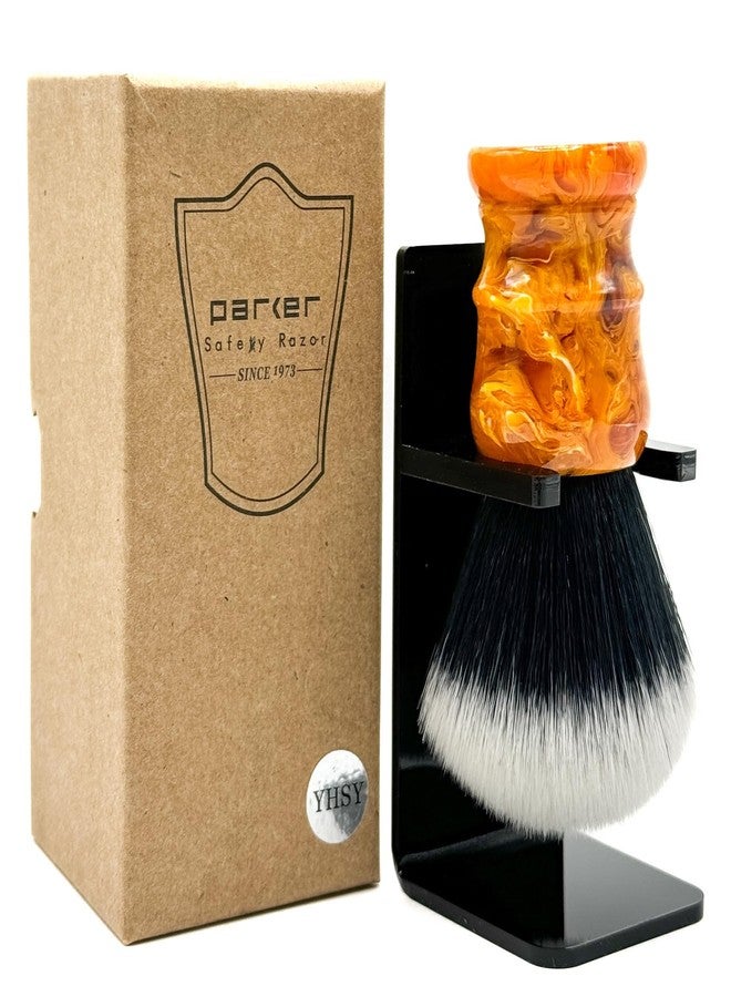 Parker Safety Razor Parker “Solar Storm” Ultra‑Soft Synthetic Shaving Brush - 28 mm Tuxedo Knot - High‑Density for Superior Lathering + Acrylic Stand - Image 4