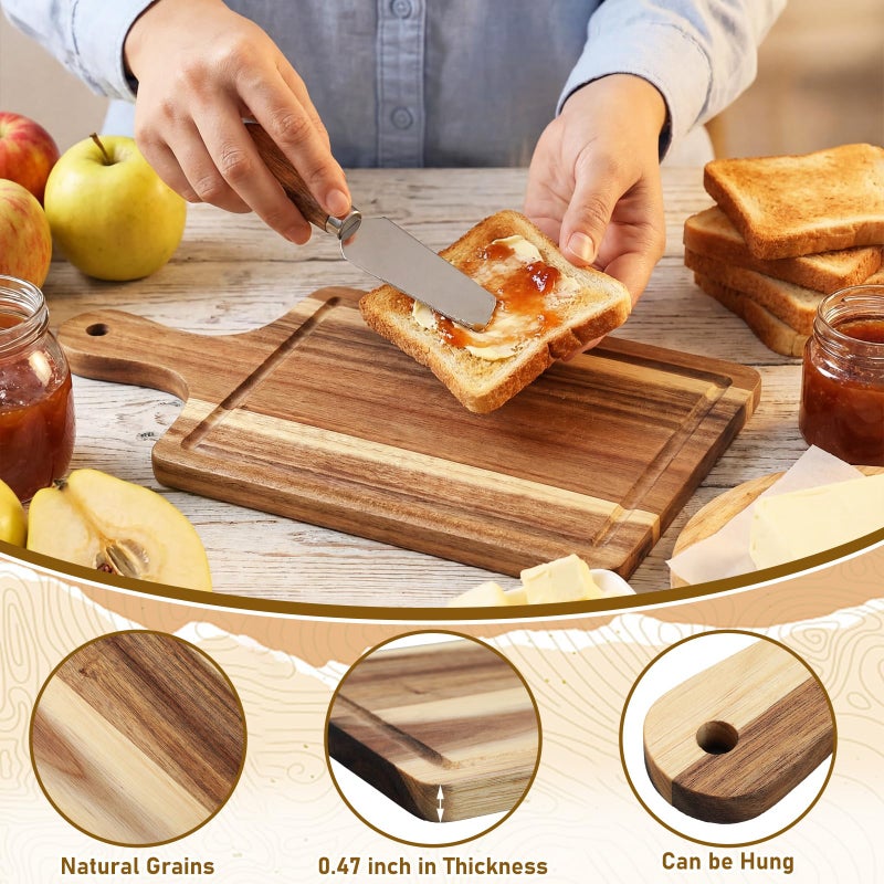 CraftyDream 55 Pcs Baby Shower Prizes for Winners 6 Sets Baby Shower Winners Guest Gifts for Adult Cheese Board Cheese Knives Wooden Coasters Towels Thank You Tags Bag for Wedding Bridal(Acacia Wood) - Image 4