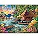 Bits and Pieces 1500 Piece Puzzles for Adults Large 24 x 33 Large Jigsaw Puzzles 1500 Pieces Tiki Hut Polynesian Lagoon Random Die Cut No 2 Pieces Alike Tropical Landscape - Image 4