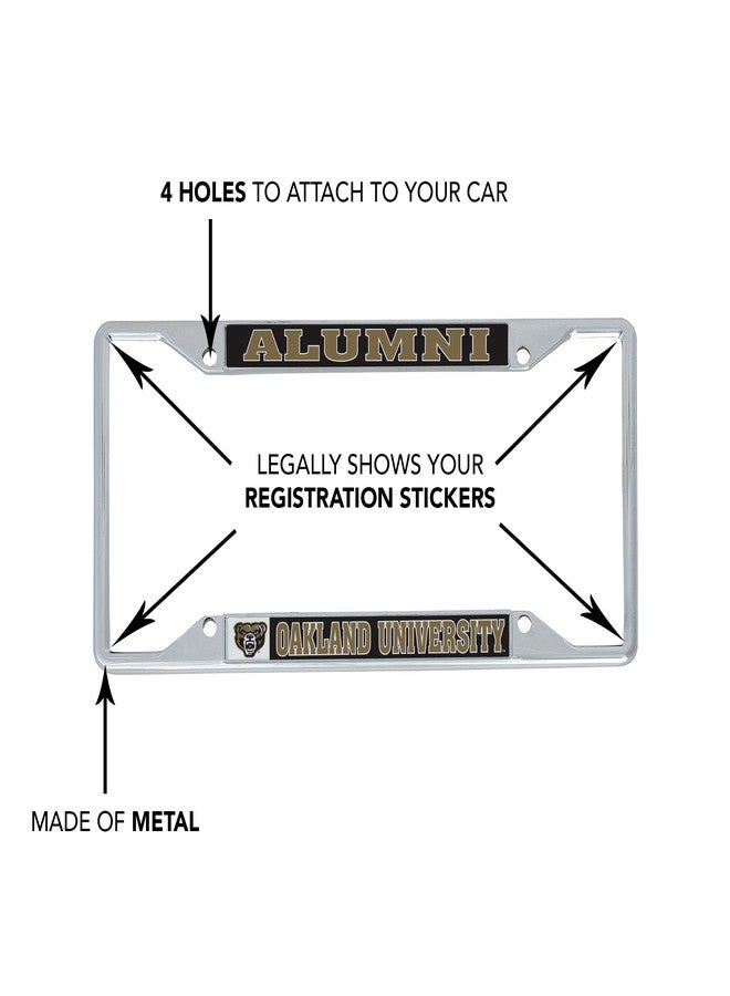 Desert Cactus Oakland University Car Accessories Grizzlies Metal License Plate Frame and Tag Holder for Front or Rear of Car (Alumni) - Image 5