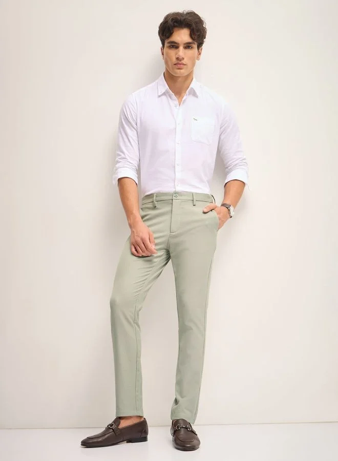 THE BEAR HOUSE Men's Solid 4 Way Stretch Formal Trouser Versatile Office and Travel Pants Comfortable Fit for Everyday Use Easy to Style Bottomwear for Work Weekend and Outings