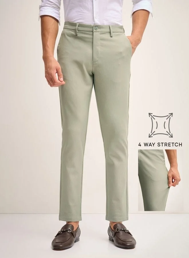 The Bear House  Men's Solid 4 Way Stretch Formal Trouser Versatile Office and Travel Pants Comfortable Fit for Everyday Use Easy to Style Bottomwear for Work Weekend and Outings for Men | Best Price UAE